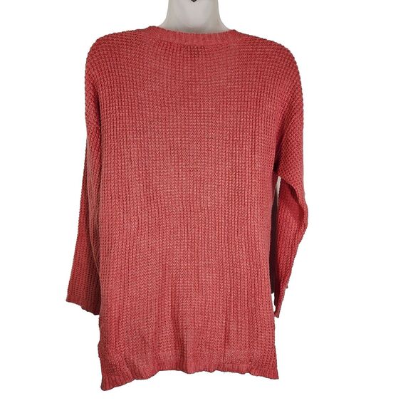J. Jill Womens Sweater Size XS Pink Knit V Neck Wool Blend Yak Hair Textured - Picture 2 of 9
